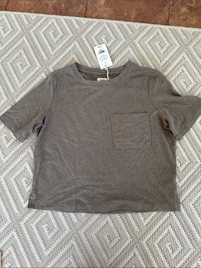 UpWest Cropped and Boxy Hemp Tee- in Ash *NWT